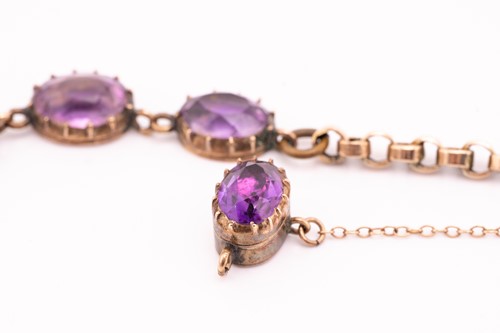 Lot 152 - An amethyst rivière necklace, composed of...