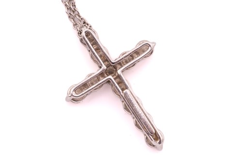 Lot 118 - Tiffany & Co. - a diamond cross pendant on...