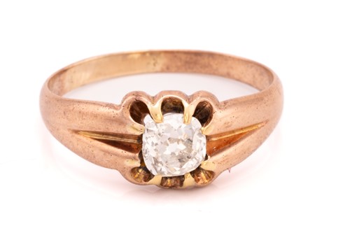 Lot 37 - A diamond gypsy ring, comprising a rectangular...