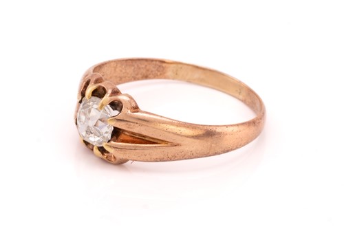 Lot 37 - A diamond gypsy ring, comprising a rectangular...
