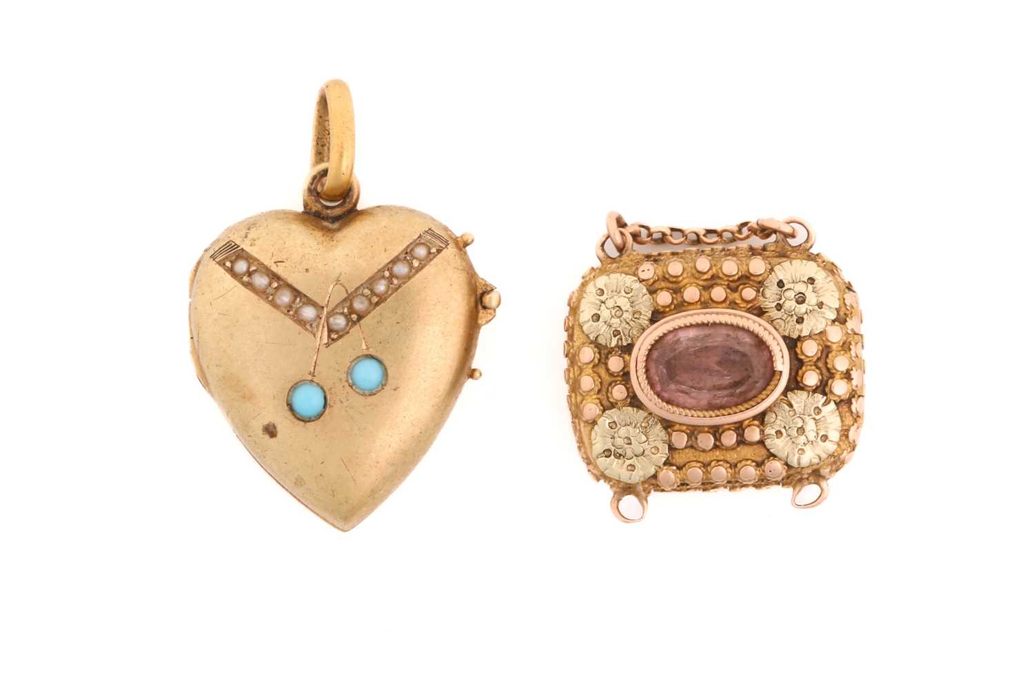 Lot 204 - Two Victorian lockets, to include a...