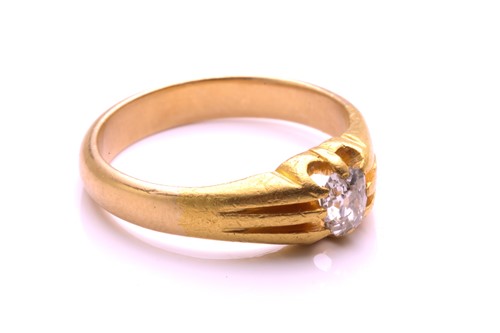 Lot 92 - A diamond gypsy ring, comprising a rectangular...
