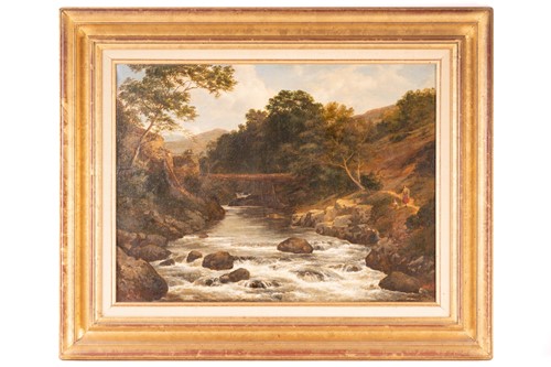 Lot 14 - Edmund Gill (1820-1894) British, a bridge over...