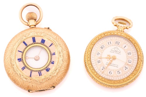 Lot 302 - A half-hunter pocket watch and an open-face...