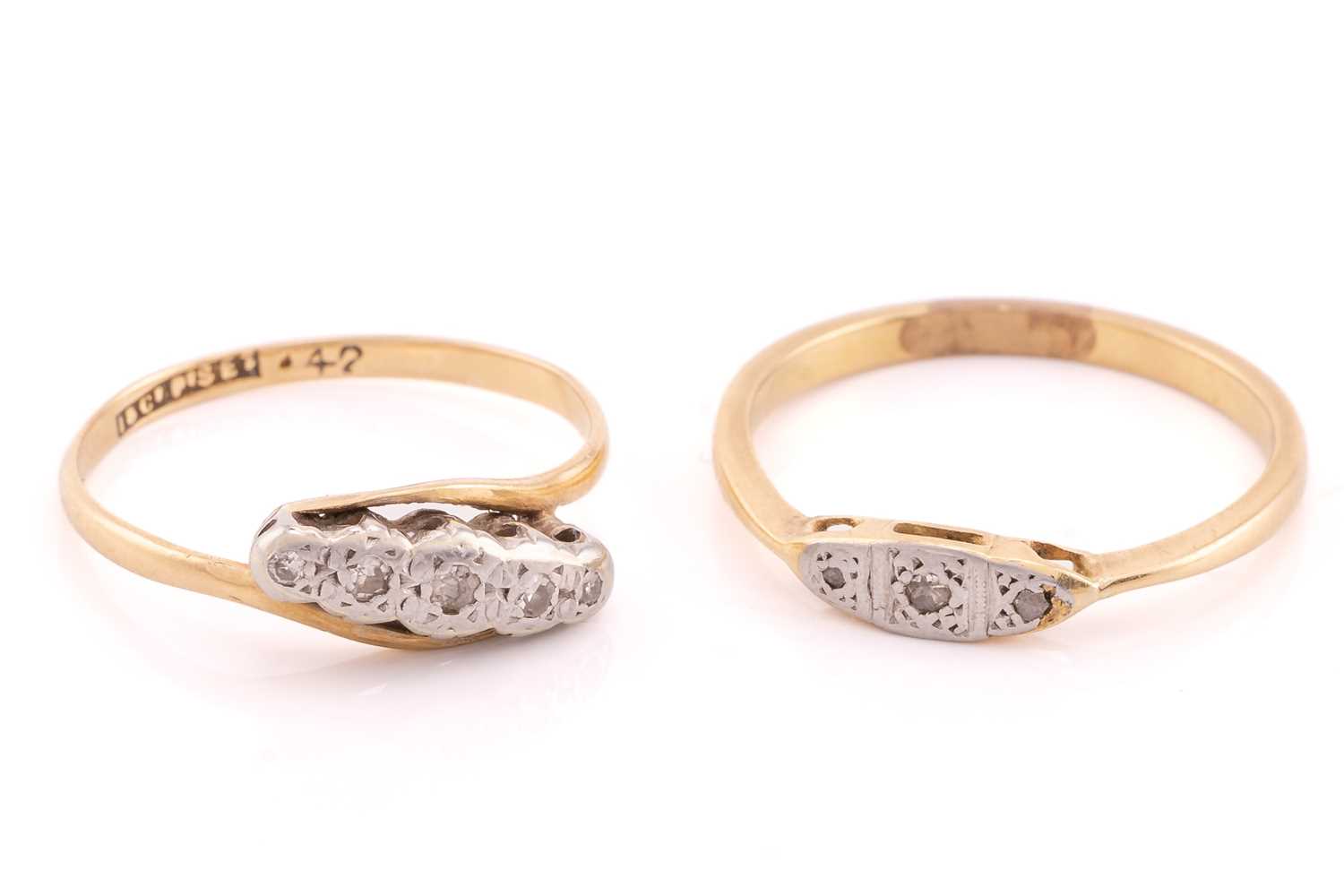 Lot 28 - An 18ct yellow gold and diamond Edwardian...