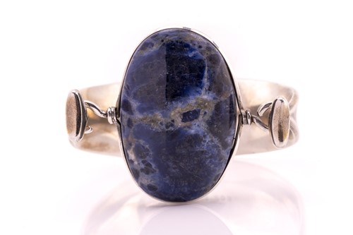 Lot 377 - Georg Jensen - 'Arm Ring' with sodalite, a...