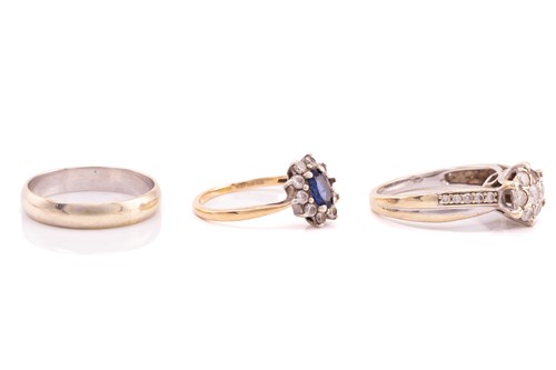 Lot 211 - Three 9ct rings comprising of a diamond...