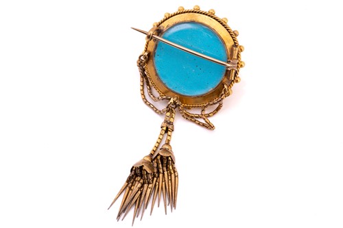Lot 177 - A Victorian mourning brooch and a...