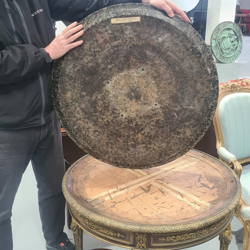 Lot 102 - A fine Louis XVI style marble top mahogany...