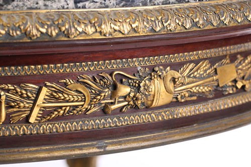 Lot 102 - A fine Louis XVI style marble top mahogany...