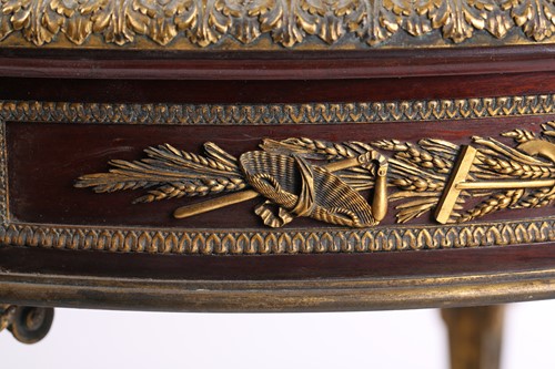 Lot 102 - A fine Louis XVI style marble top mahogany...