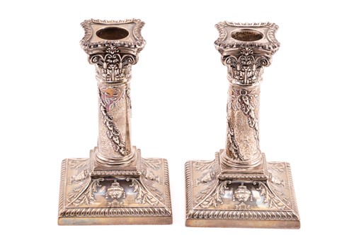 Lot 459 - A pair of late Victorian squat silver...