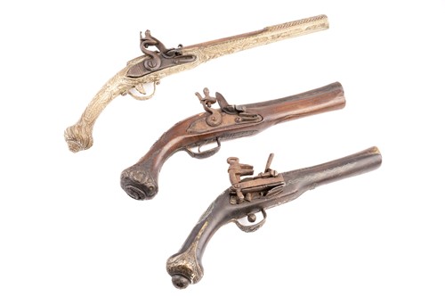 Lot 131 - A 19th-century style Balkan/Turkish flintlock...