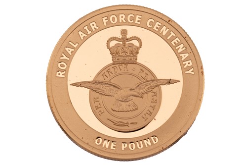Lot 167 - A 2018 RAF Centenary Proof One Pound gold coin,...