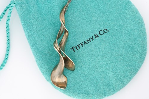 Lot 7 - Tiffany & Co. - 'Orchid' double drop pendant...