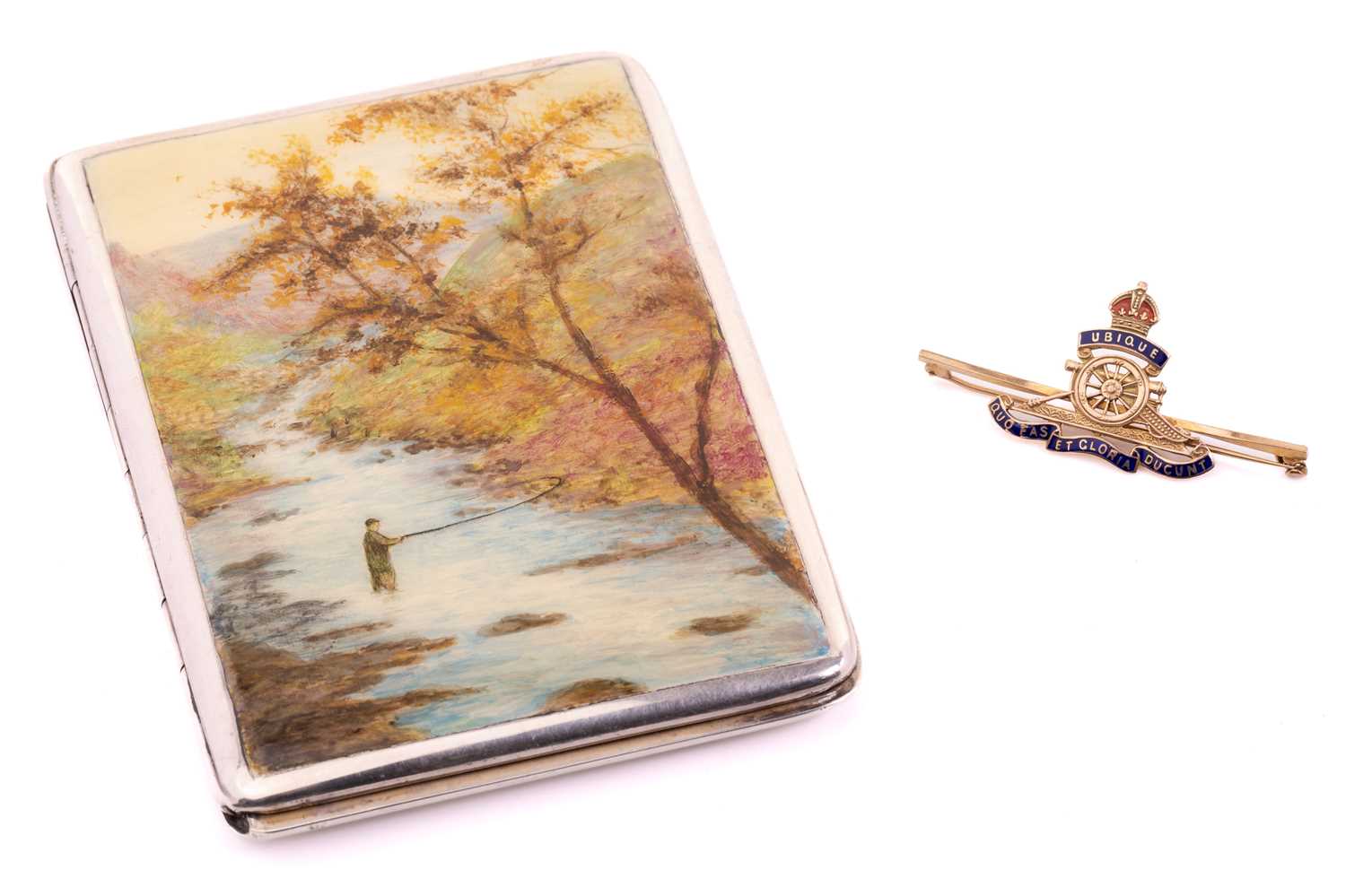 Lot 460 - A silver and enamel card case, by Charles S...