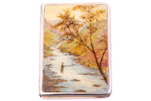 Lot 460 - A silver and enamel card case, by Charles S...