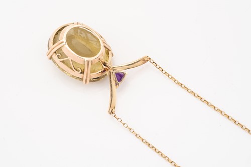 Lot 153 - A large citrine and amethyst necklace,...
