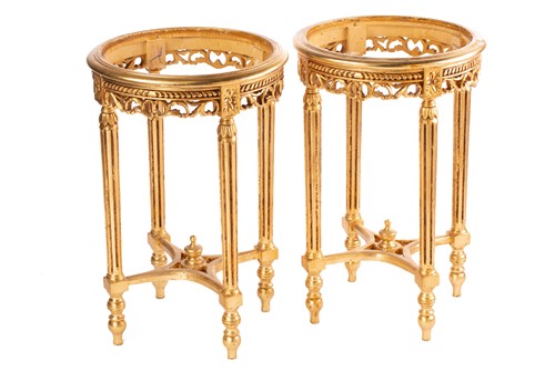 Lot 112 - A pair of Louis XVI style carved and gilt...