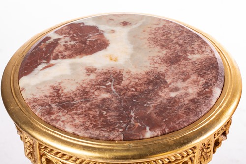 Lot 112 - A pair of Louis XVI style carved and gilt...