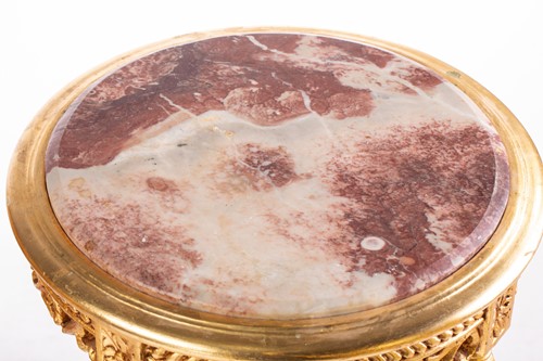 Lot 112 - A pair of Louis XVI style carved and gilt...