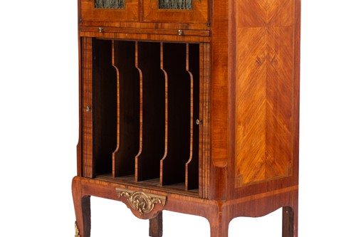 Lot 113 - A Louis XVI style marble topped rosewood music...
