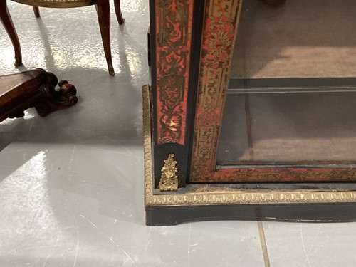 Lot 106 - A Victorian ebonized and red Boule marquetry...