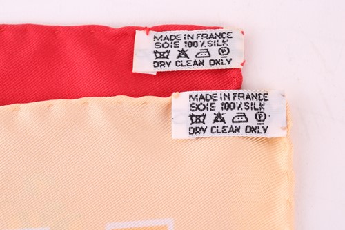 Lot 367 - Two Hermes silk scarves; Les Amoreux de Paris...