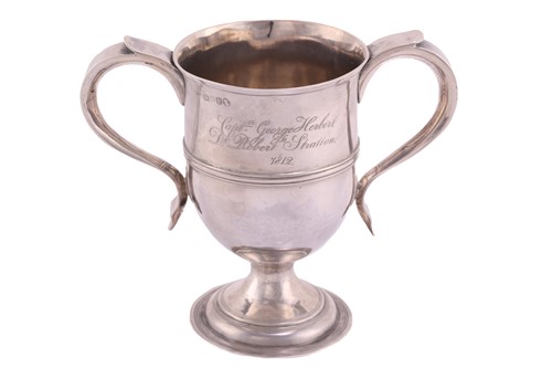 Lot 467 - A George III two handled cup; inverted bell...