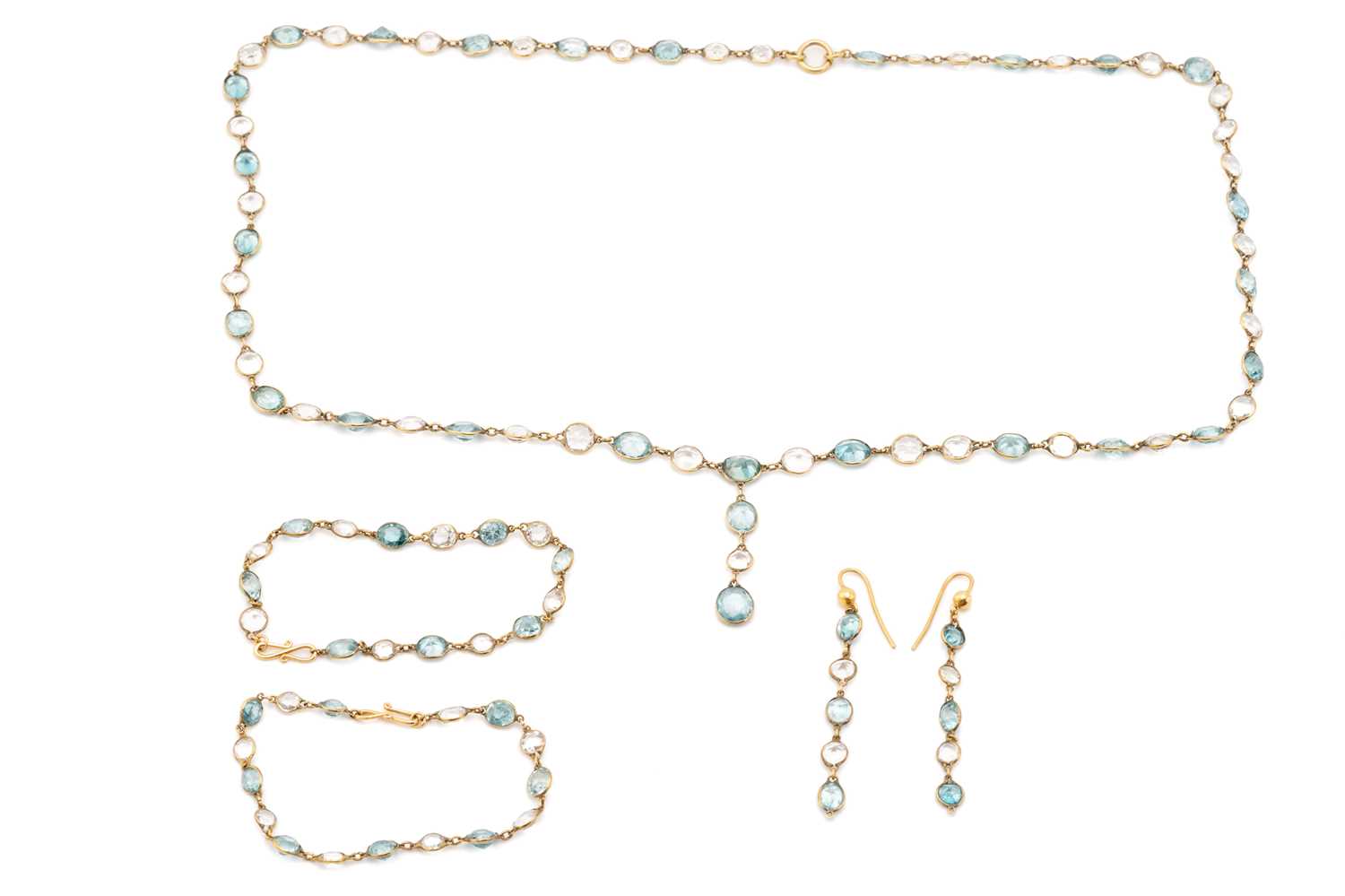 Lot 165 - A suite of rock crystal and zircon jewellery,...