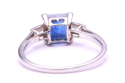 Lot 256 - A platinum, natural sapphire, and diamond...