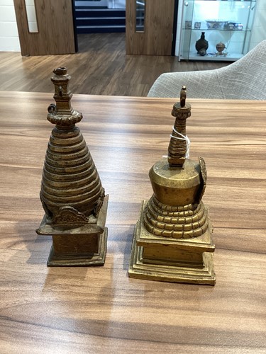 Lot 101 - A bronze stupa, possibly of Svayambhunath,...
