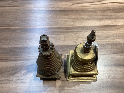 Lot 101 - A bronze stupa, possibly of Svayambhunath,...