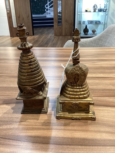 Lot 101 - A bronze stupa, possibly of Svayambhunath,...
