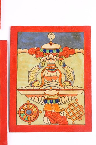 Lot 85 - A set of nine Tibetan tsakalis, initiation...