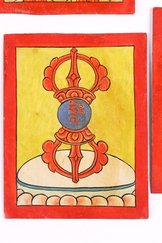 Lot 85 - A set of nine Tibetan tsakalis, initiation...