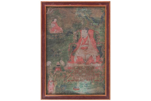 Lot 91 - A Tibetan thangka, 18th century, Grub-chen...