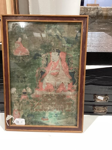 Lot 91 - A Tibetan thangka, 18th century, Grub-chen...
