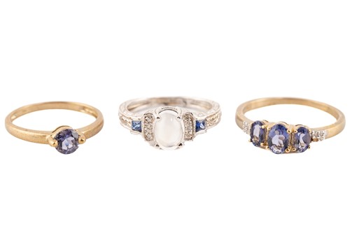 Lot 101 - Three gem-set rings; to include an Art Deco...