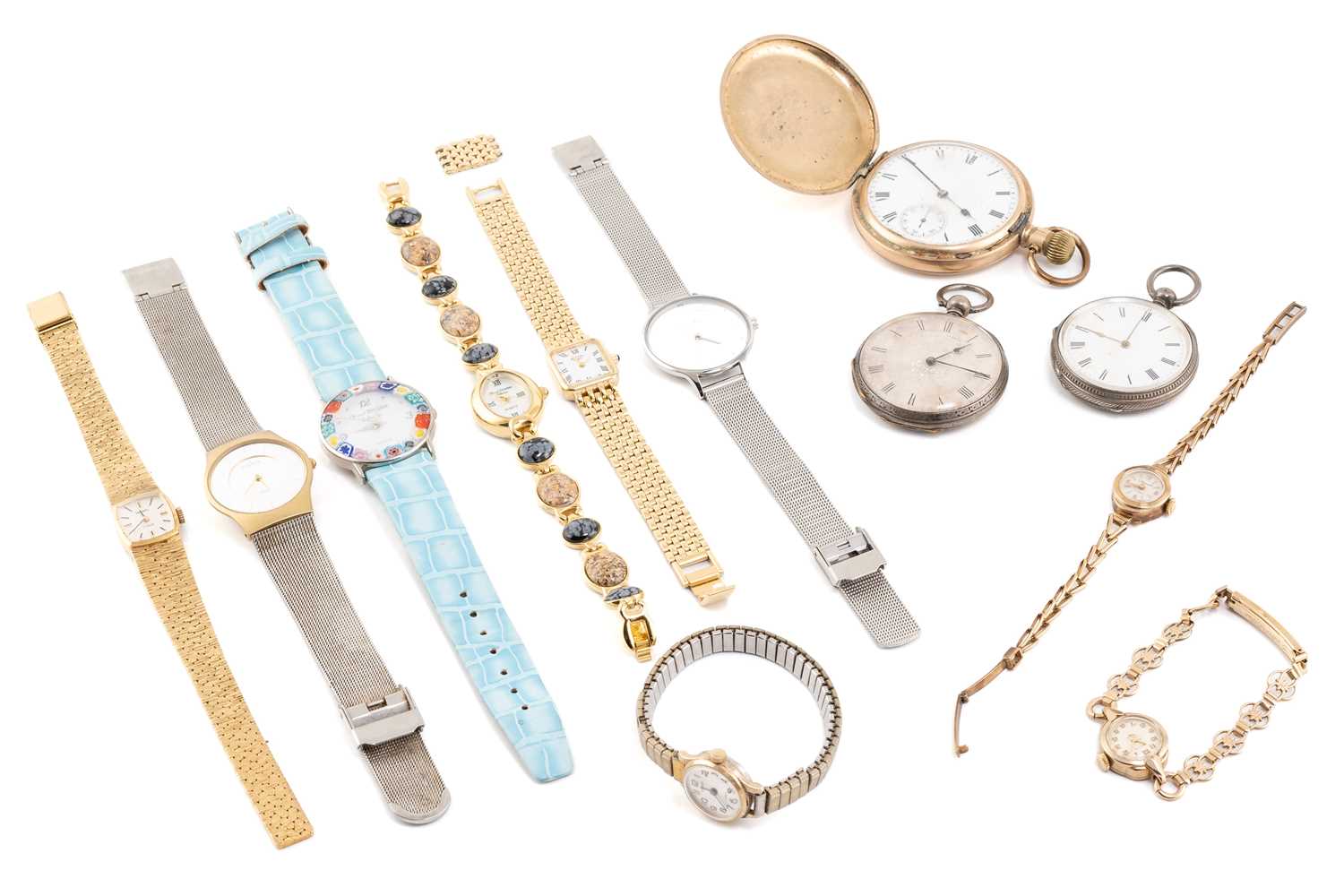 Lot 448 - A collection of nine lady's watches and