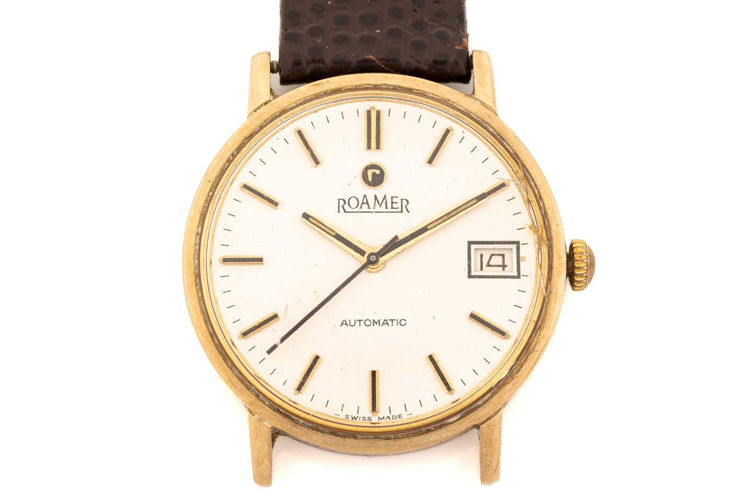 Roamer Lot 442 - A Roamer 9ct gold automatic wristwatch, the