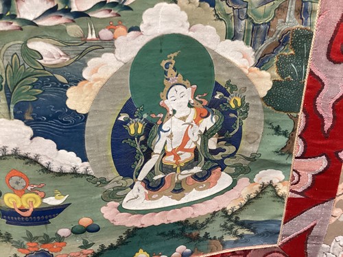 Lot 99 - A Tibetan Thangka of Amitayus, early 20th...