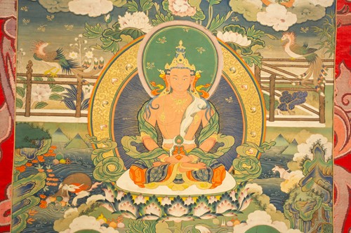 Lot 99 - A Tibetan Thangka of Amitayus, early 20th...