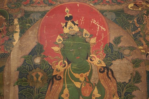 Lot 92 - A Tibetan Green Tara - sGrol-ma, possibly 18th...
