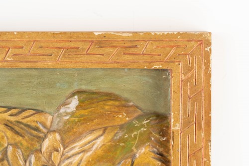 Lot 100 - A relief carved wood panel of the Potala...