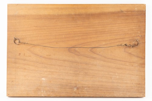 Lot 100 - A relief carved wood panel of the Potala...