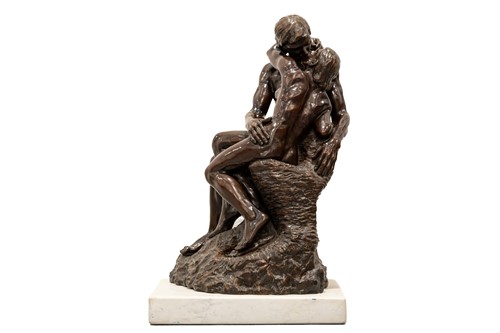 Lot 162 - After Augusta Rodin, 'The Kiss', a large...