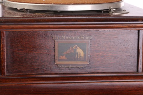 Lot 110 - A reproduction "HMV" "Monarch junior" wind up...