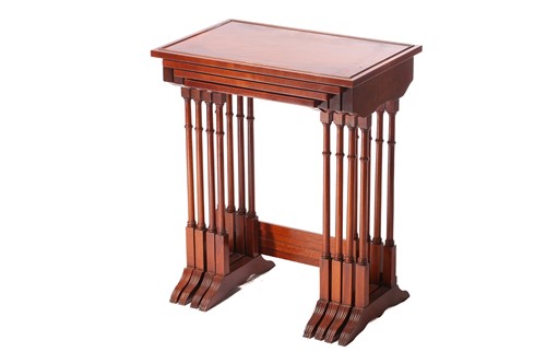 Lot 111 - A George III style mahogany quartteto of...