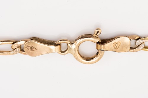 Lot 166 - Two 9ct yellow gold chains; consisting of a...
